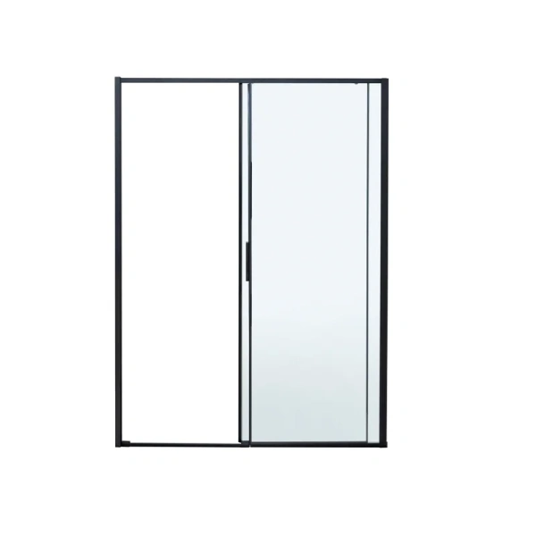 душевая дверь в нишу aquanet pleasure evo ae65-n160-bt профиль матовый черный, стекло прозрачное