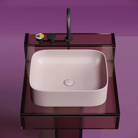 раковина ceramicanova element cn6052mp накладная, 50.5x38 см, розовая матовая