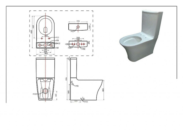 унитаз компакт bravat pura cx21214uw-p-eng без бачка и сиденьем микролифт