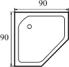 душевой поддон wemor penta 90×90x14 p 10000003089 белый