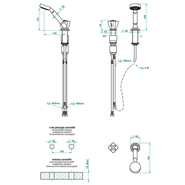 thg thg petale de cristal noir ручной душ на борт ванны, 2 отв., цвет: золото/черный хрусталь