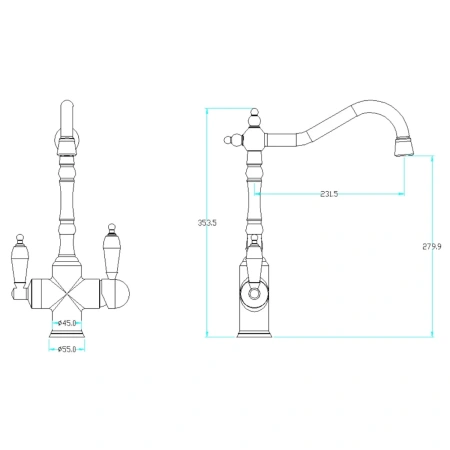 смеситель для кухни boheme tradizionale oro 112 золото