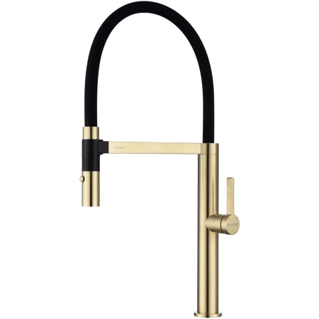 Смеситель для кухни Paulmark Leader Le214101-SBG светлое брашированное золото/ черный