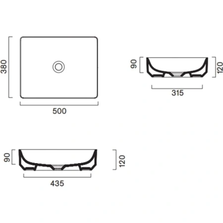 раковина-чаша catalano green 0422500001 50x38 см, накладная, белый глянец