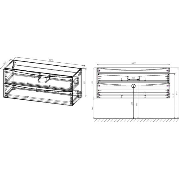 тумба темный дуб 120,9 см vincea mia vmc-2mc120rw
