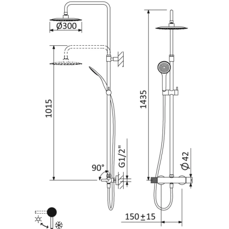душевая система cezares leaf leaf-cda-30-l-nop черная матовая