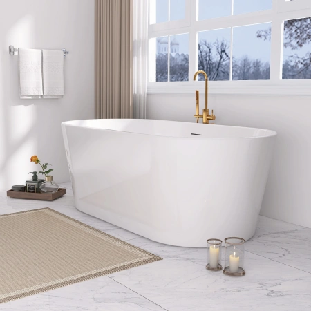 акриловая ванна abber ab9209 170х80 см, без гидромассажа, цвет белый