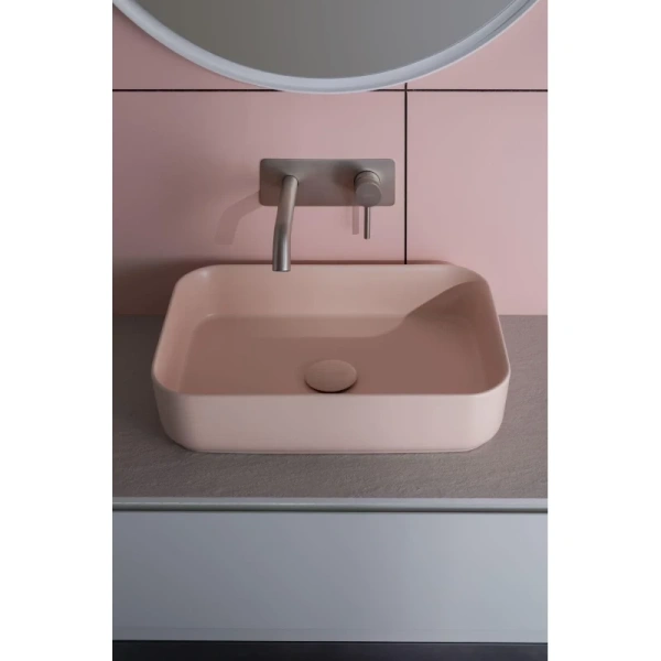 раковина allen brau fantasy 4.11021.sm 50x36 см, накладная, цвет розовая