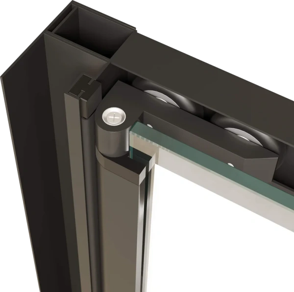 душевая дверь в нишу rgw passage pa-21-b 120 см, профиль черный, стекло прозрачное