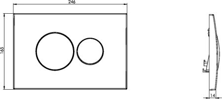 кнопка смыва для инсталляции diwo 7311 для унитаза, пластик, цвет матовый хром