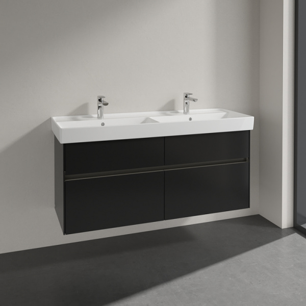 тумба под раковину villeroy&boch collaro 125 c013l0pd подвесная black matt lacquer