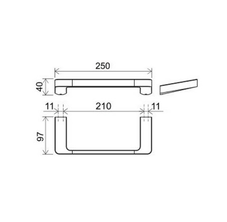 полотенцедержатель ravak 10° x07p560 черный матовый