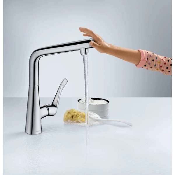 смеситель для кухни hansgrohe metris select m71 14883000, хром