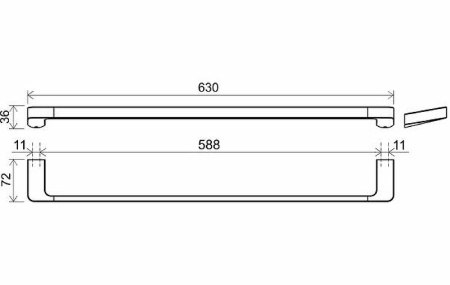 полотенцедержатель ravak 10° x07p325 хром