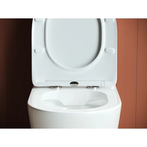 чаша напольного унитаза ceramicanova highlight cn1802-b безободковый, с сиденьем микролифт, белая
