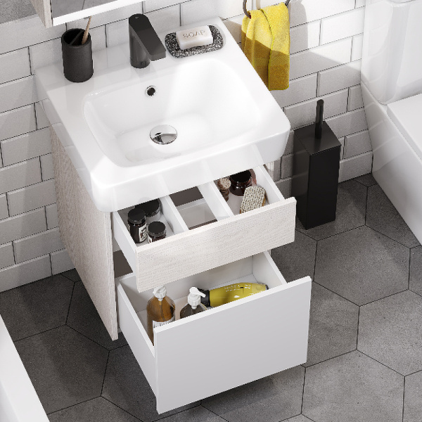 тумба под раковину aquaton верди pro 50 1a195901vdav0 подвесная белый ясень фабрик