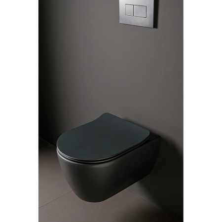 унитаз подвесной безободковый scarabeo glam 5201/tw 49 bk, без сиденья, bioker, цвет ardesia