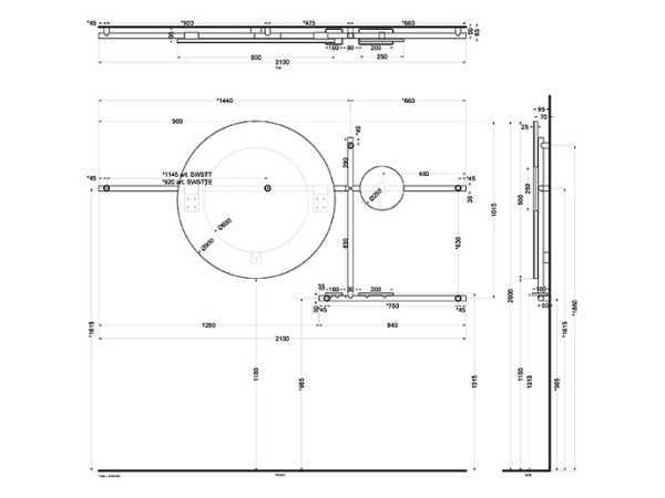 зеркало 90 cielo siwa swspt nm цвет matt black