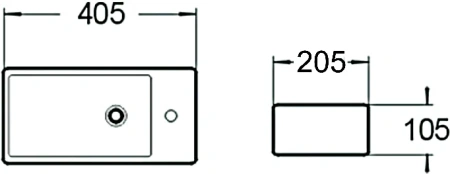 раковина 40.5x20,5 см santiline sl-2009r