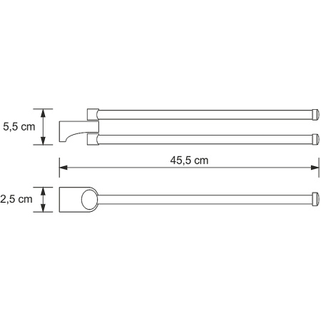 полотенцедержатель wasserkraft kammel k-8331 поворотный, цвет хром
