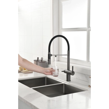 смеситель для кухни с подключением к фильтру paulmark gravity gr213888-gm