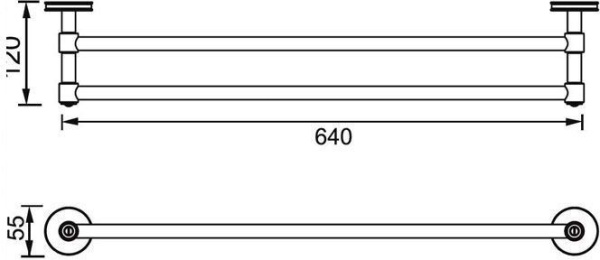 Держатель для полотенец Aquanet 6324D (60 см, двойной)