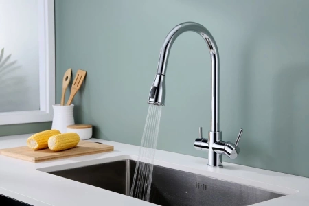 смеситель для кухни paulmark lange la214212-cr с подключением к фильтру, цвет хром