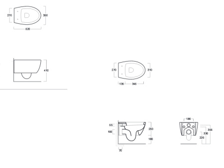 унитаз подвесной simas lft spazio lft 18 bia, без сиденья, цвет белый.