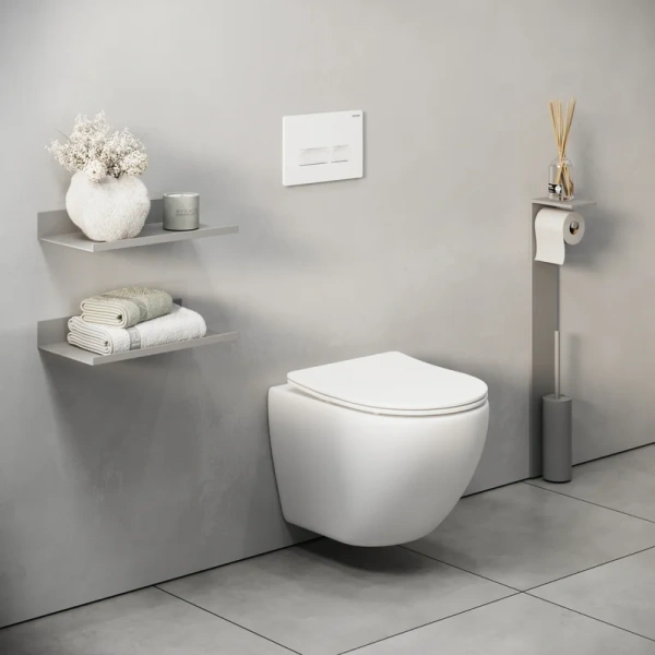 клавиша для инсталляции grossman pragma 700.k31.03.000.000 для унитаза, пластик, белая глянцевая