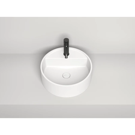 раковина salini armonia 130117g ø45 см накладная, из s-sense, белая глянцевый