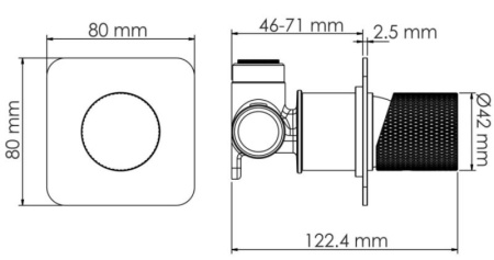 смеситель для душа, wasserkraft schunter 8251, цвет золото матовое