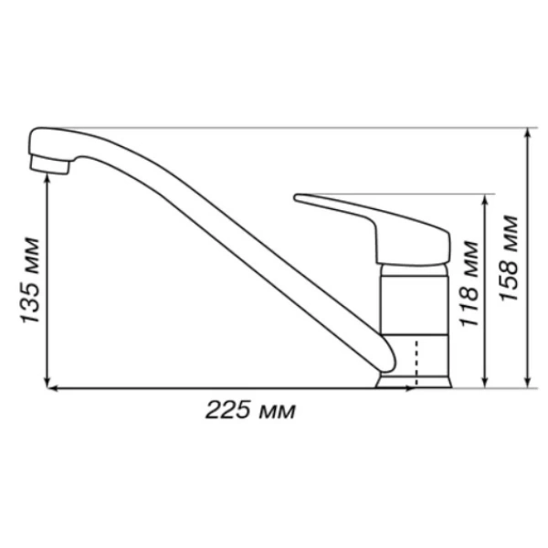 смеситель для кухни акватон аркос 1ax001fcxx250