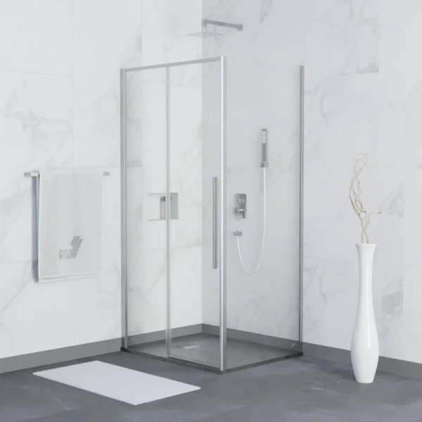 Душевой уголок RGW Stilvoll SV-12+80 см (118,5-120)x80x195 профиль хром, стекло прозрачное