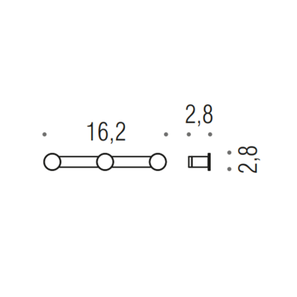 Крючок Colombo Mini CD117.CR тройной, хром