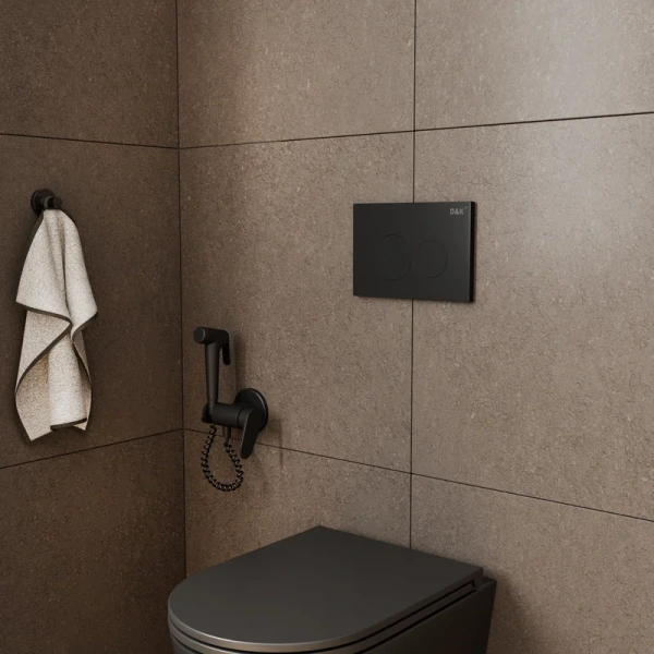 кнопка смыва для инсталляции d&k bayern db1529025.2 для унитаза, пластик, цвет матовый черный