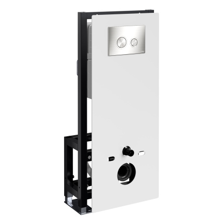 Система инсталляции для унитазов WasserKraft Glan 66TLT.010.ME.WH.BN01 с панелью смыва, цвет никель