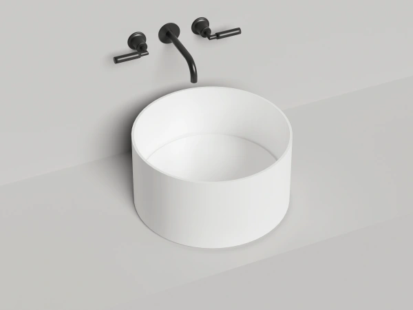 раковина накладная 45х45 см.salini armonia round 02 130422m мат-л: s-stone, цвет: белый матовый