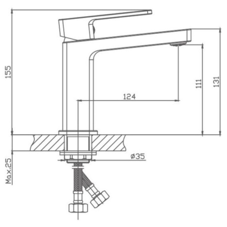 смеситель для раковины haiba hb10615-7 черный матовый