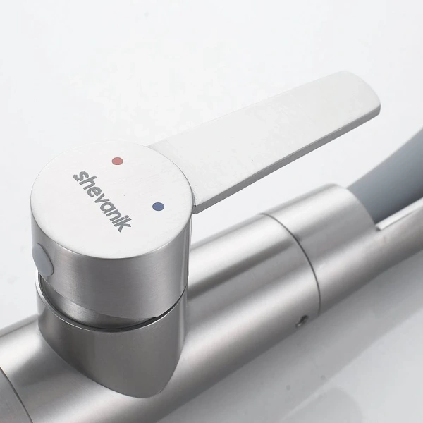 смеситель для кухни shevanik s943l-9 с гибким изливом, сатин