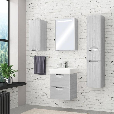 шкаф-пенал акватон сильва r дуб фьорд, с бельевой корзиной 1a215603siw6r