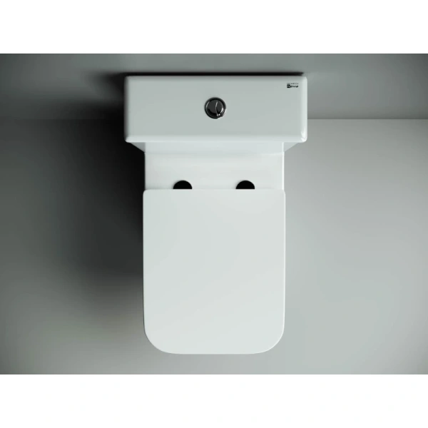 чаша напольного унитаза ceramicanova cubic cn1803-b безободковый, с сиденьем микролифт, белая