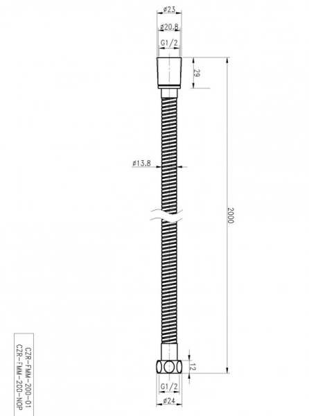 душевой шланг cezares czr czr-fmm-120-01 хром
