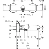 термостат для ванны hansgrohe ecostat comfort 13114340, шлифованный черный хром