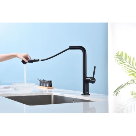 смеситель для кухни paulmark neo ne214419-401, цвет антрацит.