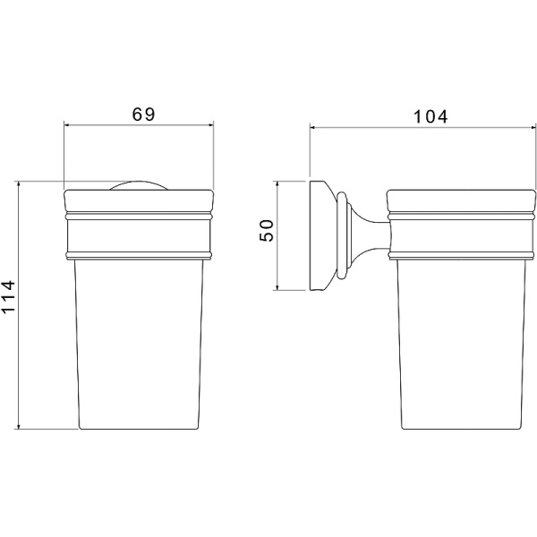 Стакан для зубных щеток Aquatek Классик AQ4527CR Хром