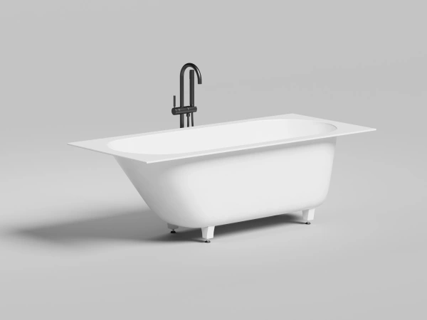 ванна из искусственного камня salini ornella kit 102421m 170x75х60 см s-stone, белый матовый