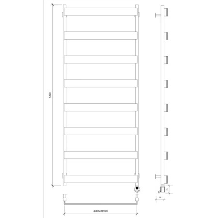 полотенцесушитель электрический 1270x630 тэн правый secado кродо 4673739252444