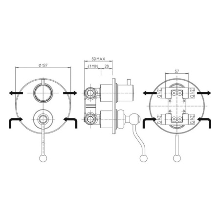 смеситель для душа paini duomo 88op6911 цвет золото pvd