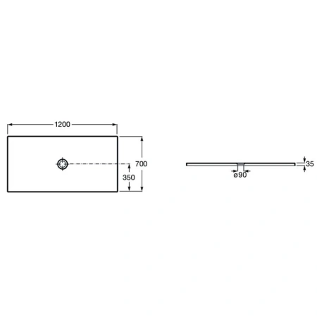 керамический поддон 120x70 см roca cratos 3740l7650