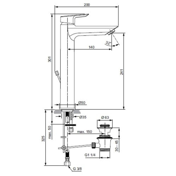 смеситель для раковины ideal standard tesi a6573aa смеситель для раковины ideal standard tesi a6573aa